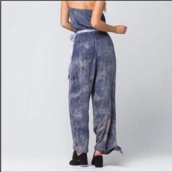 Free People Just Float Tie Dye Strapless Jumpsuit - Picture 2 of 9